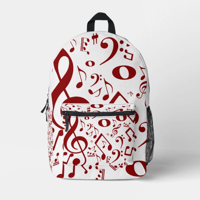 Vintage  Pattern Sound Notes Printed Backpack (Front)