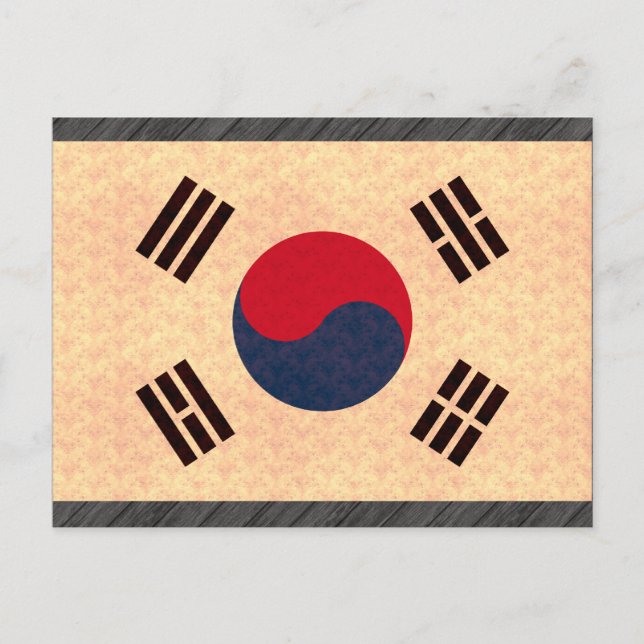 Vintage Pattern South Korean Flag Postcard (Front)
