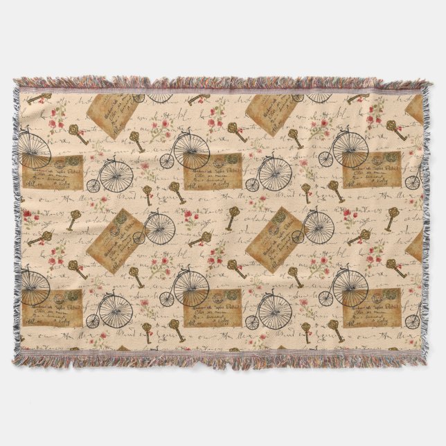 vintage pattern throw blanket (Front)
