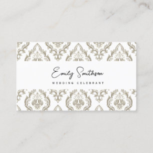 Vintage Pattern Wedding Celebrant Business Card
