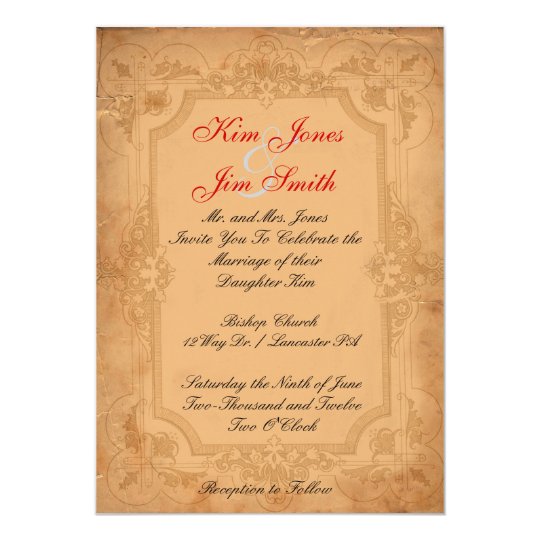 vintage pattern wedding invitations
