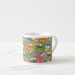 Vintage pattern with cartoon animals espresso cup