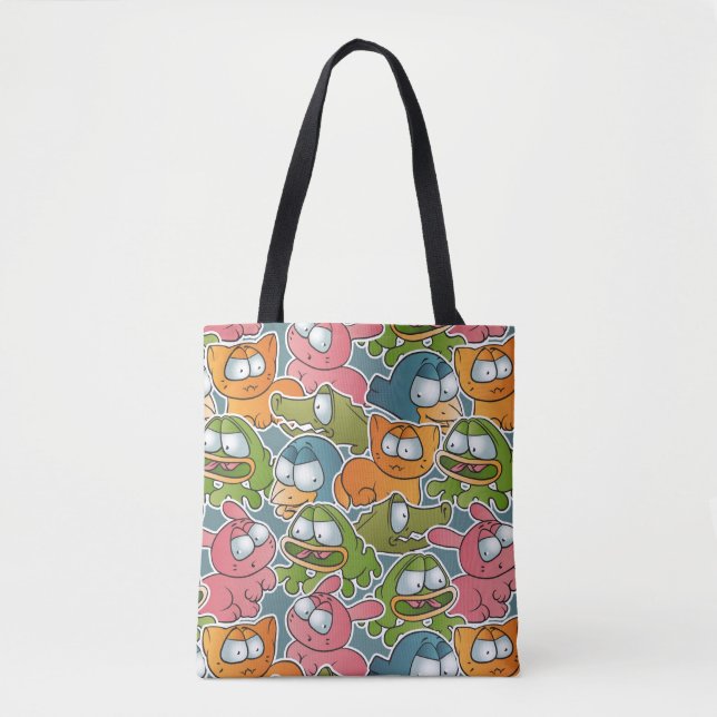 Vintage pattern with cartoon animals tote bag (Front)