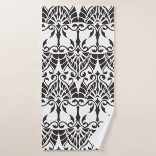 vintage pattern with floral and geometrical orname bath towel