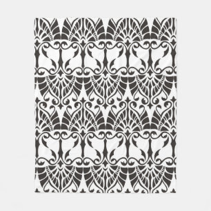 vintage pattern with floral and geometrical orname fleece blanket