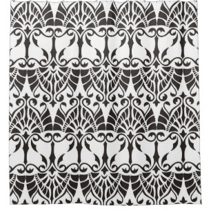 vintage pattern with floral and geometrical orname shower curtain