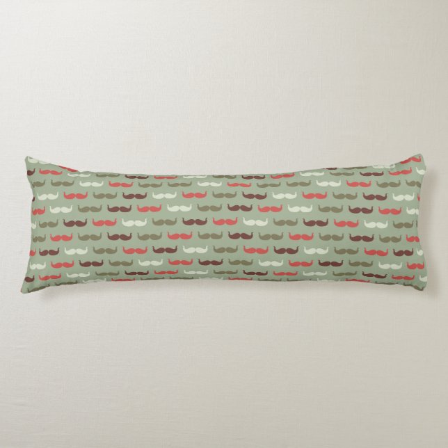 Vintage pattern with moustache body cushion (Front)