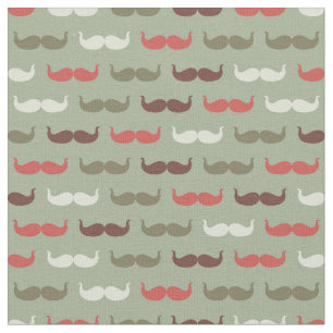 Vintage pattern with moustache fabric
