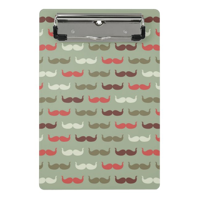 Vintage pattern with moustache mini clipboard (Front)