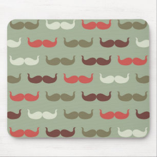 Vintage pattern with moustache mouse mat