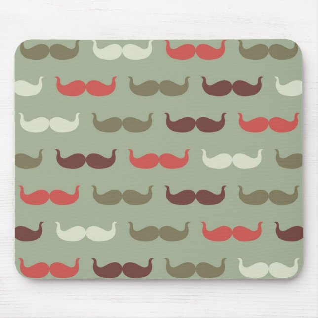 Vintage pattern with moustache mouse mat (Front)
