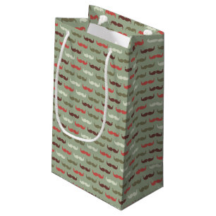 Vintage pattern with moustache small gift bag