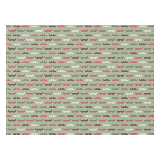 Vintage pattern with moustache tablecloth (Front (Horizontal))