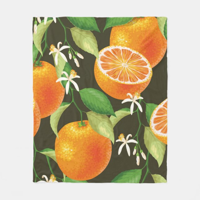 Vintage pattern with orange fleece blanket (Front)