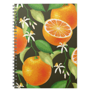 Vintage pattern with orange notebook