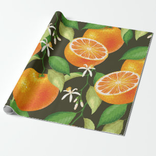 Vintage pattern with orange wrapping paper