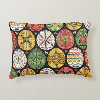 vintage pattern with pysanky. Easter eggs pattern. Decorative Cushion
