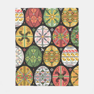 vintage pattern with pysanky. Easter eggs pattern. Fleece Blanket