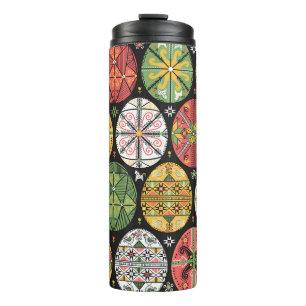 vintage pattern with pysanky. Easter eggs pattern. Thermal Tumbler