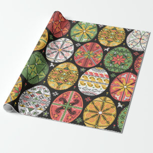 vintage pattern with pysanky. Easter eggs pattern. Wrapping Paper