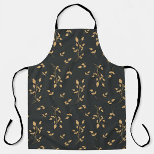 Vintage pattern with silhouettes berry and leaves apron