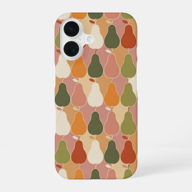 Vintage Pattern with Stylised Pears iPhone 16 Case (Back)