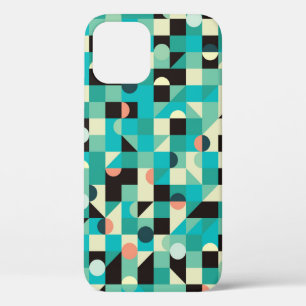 Vintage pattern with triangles and circles. iPhone 12 case
