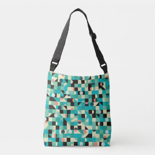 Vintage pattern with triangles and circles. crossbody bag