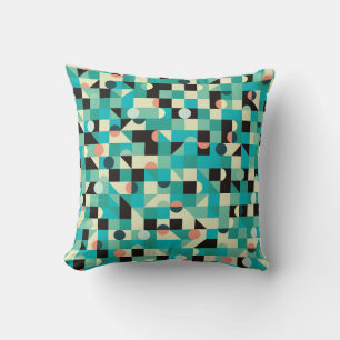 Vintage pattern with triangles and circles. cushion