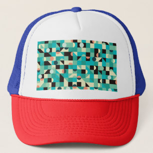 Vintage pattern with triangles and circles. trucker hat