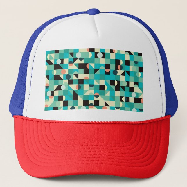 Vintage pattern with triangles and circles. trucker hat (Front)