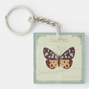 Vintage Patterned Butterfly Key Ring