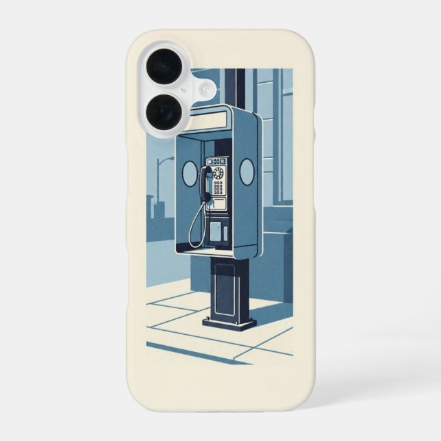 Vintage Payphone Box iPhone 16 Case (Back)