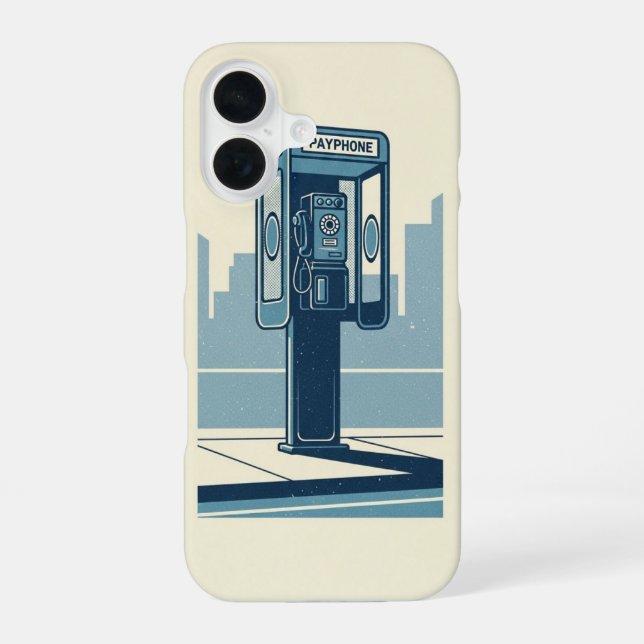 Vintage Payphone Box iPhone 16 Case (Back)