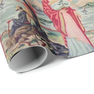 Vintage PBN Asian woman wrapping paper