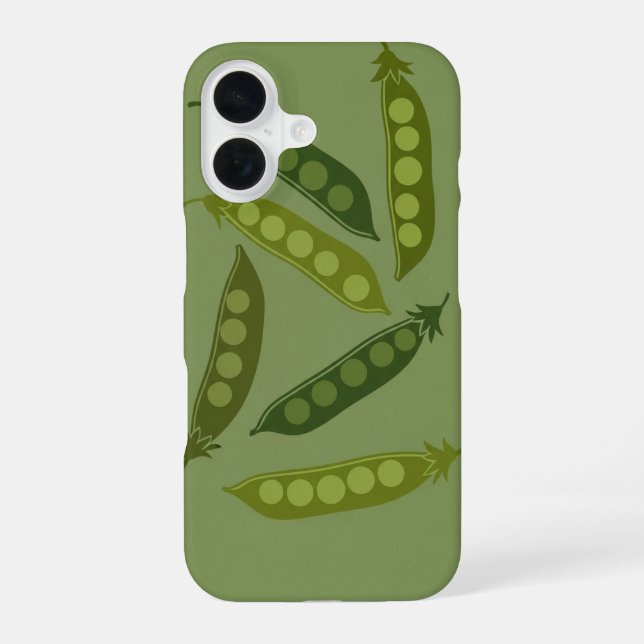 Vintage Pea Pod Pattern iPhone 16 Case (Back)