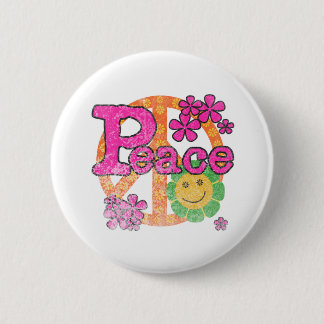 Vintage Peace 6 Cm Round Badge