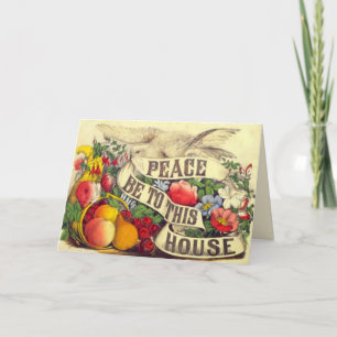 Vintage "Peace Be To This House" - Card
