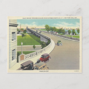 Vintage Peace Bridge Crossing New York, Ontario Postcard