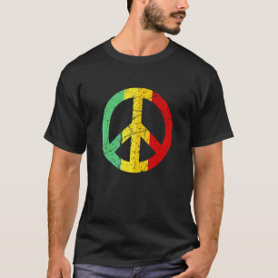 Vintage Peace Freedom Unity Colourful Peace Sign T-Shirt