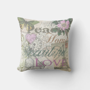 Vintage Peace Home Beautiful Love Cushion