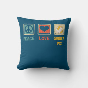Vintage Peace Love Guinea Pig Guinea Pigs Lover Cushion