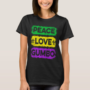 Vintage Peace Love Gumbo New Graphic Art T-Shirt
