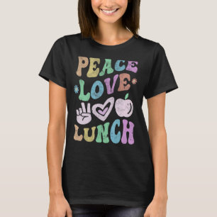 Vintage PEACE LOVE LUNCH LADY Cool 60's Cafeteria T-Shirt