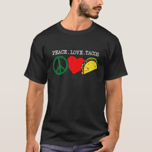 Vintage Peace Love Tacos Cute Tuesday T-Shirt