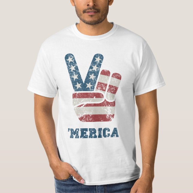 Vintage Peace 'Merica T-Shirt (Front)