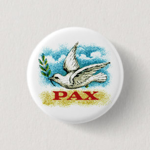 Vintage Peace on Earth 3 Cm Round Badge