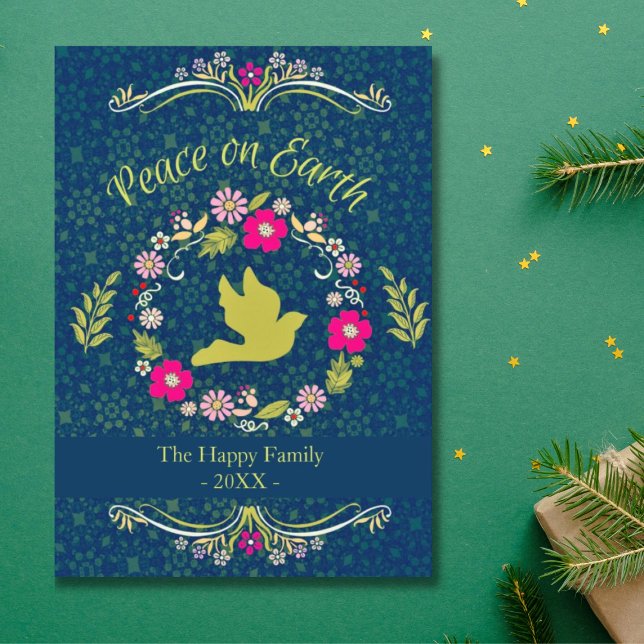  Vintage Peace on Earth Christmas  Holiday Card (Creator Uploaded)