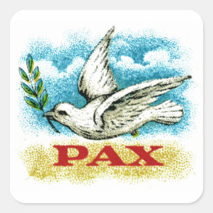 Vintage Peace on Earth Square Sticker