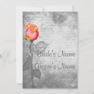 Vintage Peace Rose Wedding Invitation